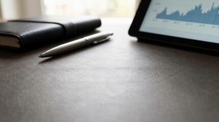 Analyzing business trends with data visualization tools on a modern office desk in a bright environment for effective decision-making insights