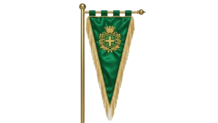 Isolated historical pennon, medieval banner, royal heraldry flag, kingdom emblem design