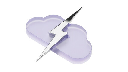 Isolated Cloud symbol with lightning bolt graphic design for web, digital media use