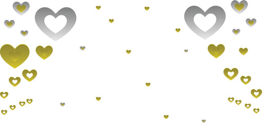 Scattered golden hearts