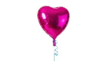 Isolated Magenta Heart Balloon, Celebration of Romance, Anniversary, Valentine's Day, Love