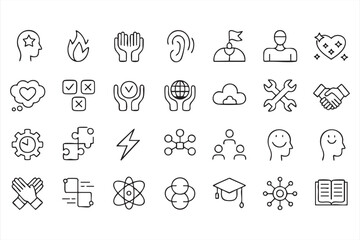 Fototapeta premium Empathy and Wellbeing UI Icons for Customer Experience and Support Apps