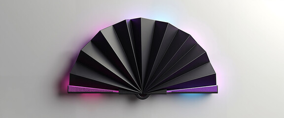 Colorful fanned color palette with gradient hues on neutral background  