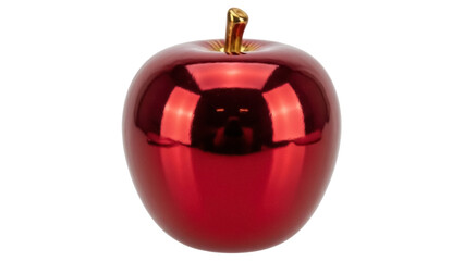 Isolated shiny red apple ornament for Christmas or holiday decorating, decorative fruit