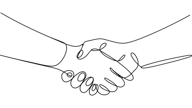 minimalist handshake line art symbolizing partnership trust agreement and cooperation continuous one line illustration for business teamwork unity deal and professional collaboration concept 