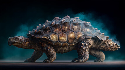 アンキロサウルスの装甲が光る横姿