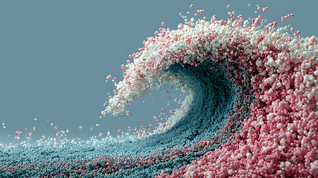 A striking animation of a wave made of microbes, representing an impending tidal wave of antimicrobial resistance