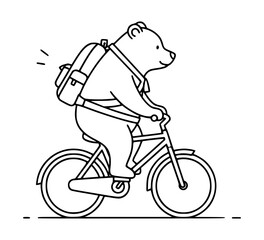 Obraz premium Bear riding bicycle