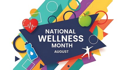 Celebrating national wellness month in august illustration