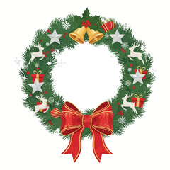 christmas wreath isolated on white