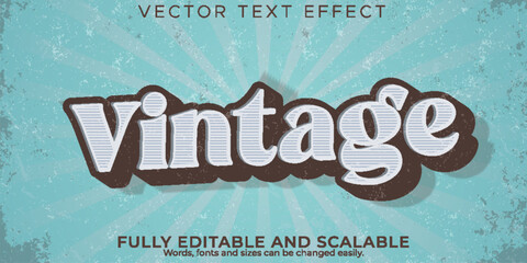 Retro sticker text effect, editable 70s and 80s text style