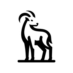 Obraz premium Goat Silhouette Icon Black and White Vector