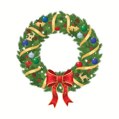 christmas wreath isolated on white