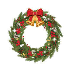 christmas wreath isolated on white