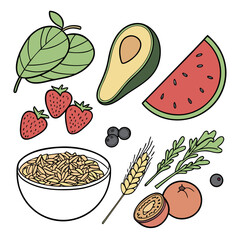 Clean Healthy Eating Concept Illustration  Flat Ve (10) Vector Illustration