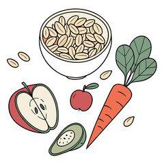 Clean Healthy Eating Concept Illustration  Flat Ve (9) Vector Illustration