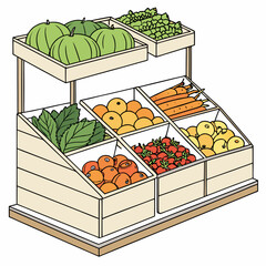 Fresh Food Market Assortment  Vector Illustration  (9) Vector Illustration