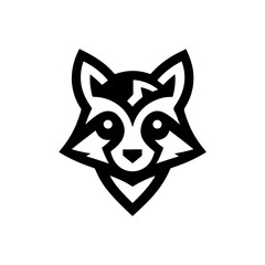 Stylized Wolf Side Head Black and White Vector