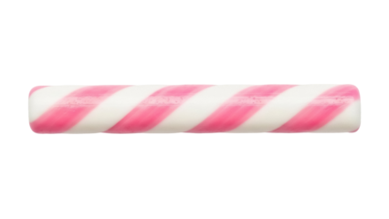 Isolated pink and white striped candy stick, sweet treat, spiral, cane, simple, single
