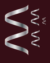 Curled ribbon on dark background