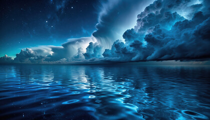 星降る夜の雲と輝く海：Cosmic Clouds Over Shining Ocean

