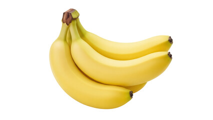 Isolated bunch of fresh ripe yellow bananas ready to eat as healthy snack, natural ingredient