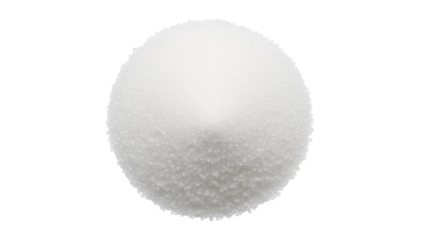 Isolated sphere of sugar crystals, close-up, sweet food topping for desserts, decoration, candy