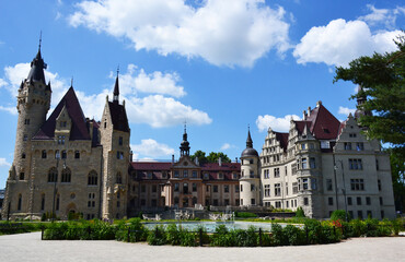 Fototapeta premium The Historic Moszna Castle in the village of Moszna, Upper Silesia, Poland