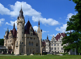 Obraz premium The Historic Moszna Castle in the village of Moszna, Upper Silesia, Poland