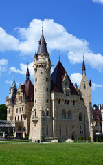 The Historic Moszna Castle in the village of Moszna, Upper Silesia, Poland