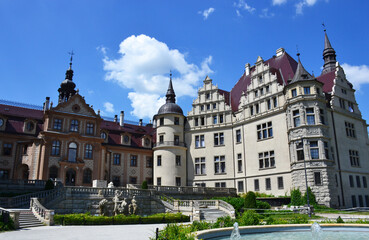 The Historic Moszna Castle in the village of Moszna, Upper Silesia, Poland