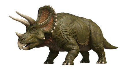 Isolated Triceratops realistic dinosaur model showing prehistoric herbivore creature © Niamh