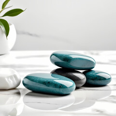 zen stones and flower