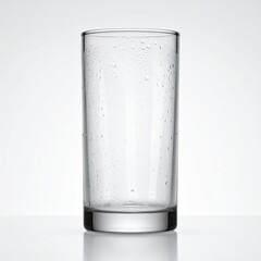 Clear glass tumbler with condensation