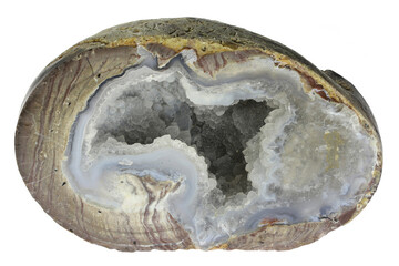 Dugway geode from Oregon, USA isolated on white background