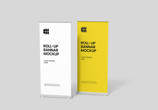 Standing Roll-Up Banner Mockup