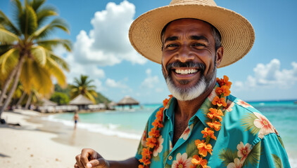 Caribbean Drummer – Vibrant Cultural Performance with Traditional Instrument for Panama Musicians Parade and Independence Day Celebrations