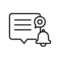Notification settings line icon, black outline alerts and messages control symbol isolated on transparent background