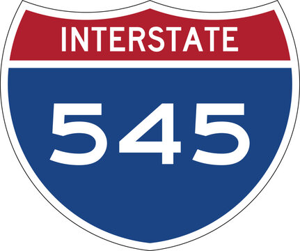Interstate 545, I-545, Highway Design Shield Editable Vector