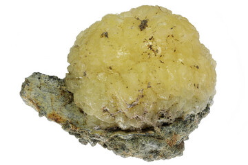 stilbite crystal om matrix from Mali isolated on white background