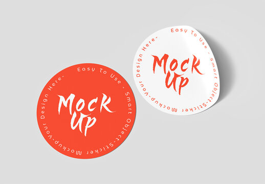Round Sticker Mockup