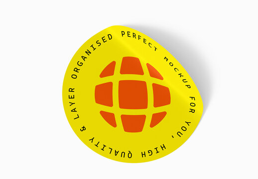 Round adhesive Sticker with Curved Corner