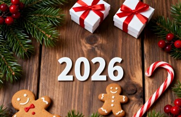 New Year 2026 concept highlighting celebration, optimism, and fresh start, ideal for digital greeting cards, social media posts, and festive marketing designs.