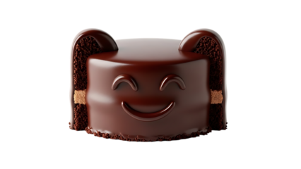 Delightful chocolate teddy treat isolated on transparent background