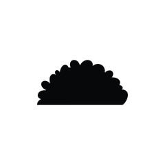 Minimalist black decorative border or bush silhouette icon on a white background
