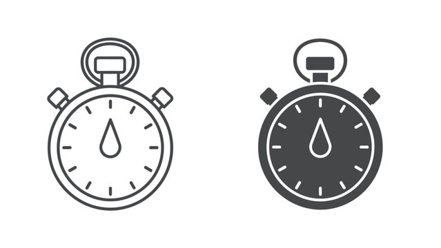 Set of two stopwatch icons illustrating timing and countdown concepts