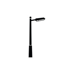 Modern street light icon or lamppost silhouette for urban design and infrastructure concept