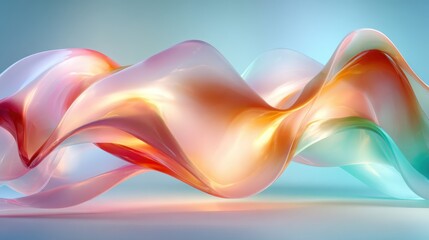 This visually striking image showcases vibrant waves of translucent colors flowing gracefully, creating an abstract yet captivating composition that evokes feelings of serenity.