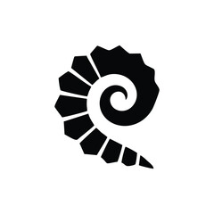 Minimalist Black Spiral Seashell Nautilus Logo Design