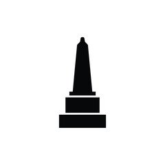 Simple black silhouette icon of a commemorative obelisk monument on a stepped base